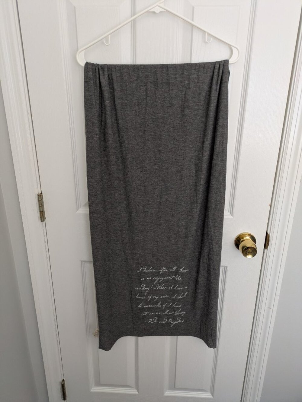 Literary Quote Jersey Wrap/Scarf – Gray, Pride and Prejudice